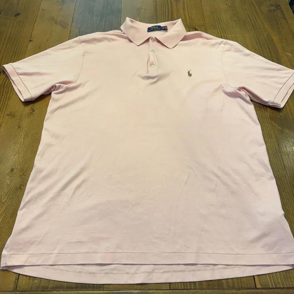 Polo‎ Ralph Lauren Shirt Men XLTall Flesh Pony Pima Soft Touch Polo Pink